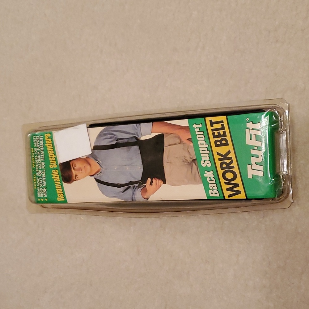 Tru-Fit Custom Work & Back Support Belt Removable Adjustable Suspenders NWT